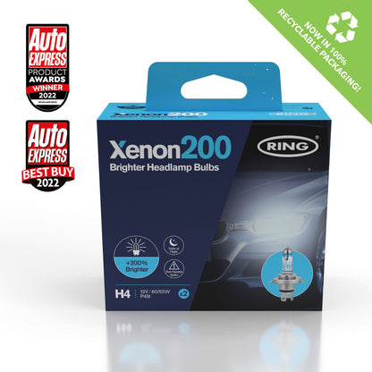 H4 Xenon200 Brighter Headlamp Ring Dual Pack