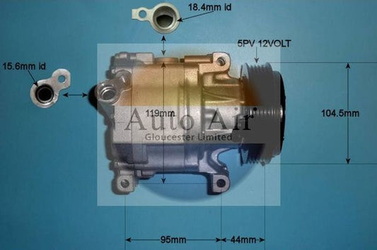 Fiat 500 Air Con Compressor 1.2 2007>Auto Air 14-0214P